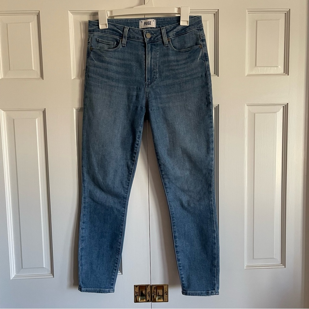 PAIGE Hoxton Crop High Rise Skinny Jeans, Size 29, EUC - Picture 4 of 11